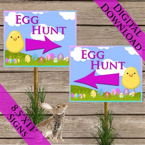 Printable Easter Egg Hunt Signs Digital Download | Etsy