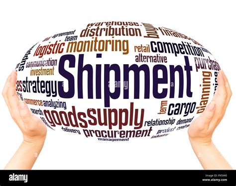 Shipment Word Cloud Hand Sphere Concept On White Background Stock Photo