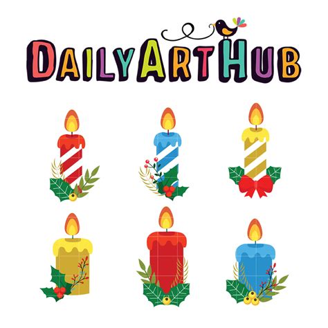 Christmas Candles Clip Art Set – Daily Art Hub // Graphics, Alphabets & SVG