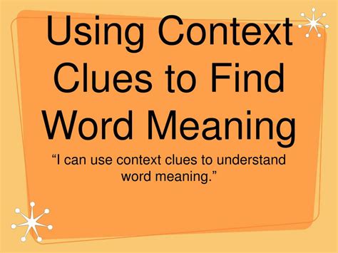 Word Meanings Context Clues Powerpoint Context Clues Teaching Words