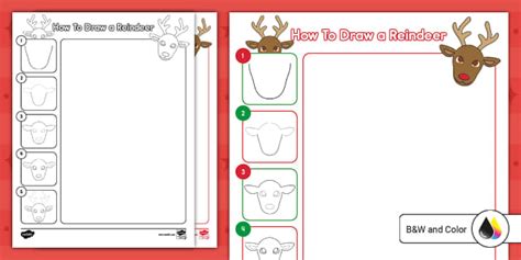 Easy To Draw Reindeer Activity Resource Twinkl Usa