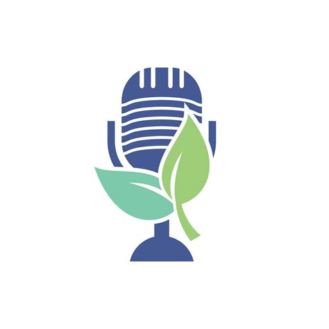 Podcast leaf nature ecology vector logo design. Podcast talk show logo ...