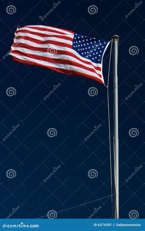 American Flag With Moon In The Background Stock Image - Image of patriotism, blue: 6274397