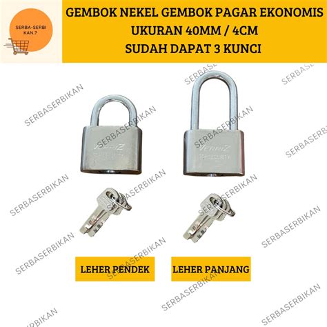 Jual Gembok Besi Nekel Mm Gembok Pagar Leher Panjang Leher Pendek