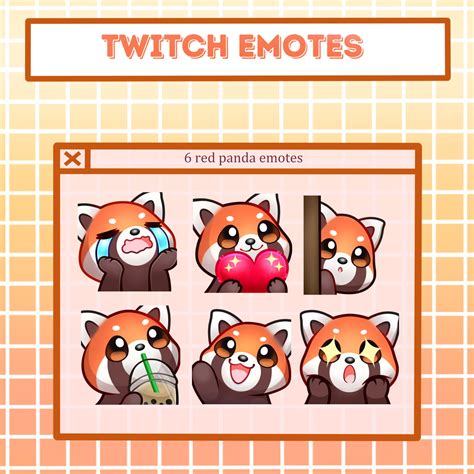 Red Panda Twitch Emotes Read Description Etsy