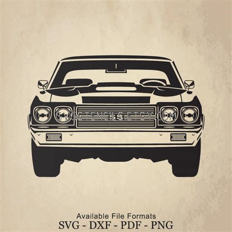 Svg Chevrolet Chevelle Ss 1970 Front View Stencil Etsy