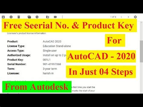 Free Serial Number Product Key For Autocad Youtube