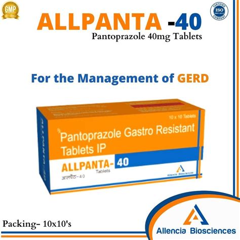 ALLPANTA 40 Pantoprazole Sodium Gastro Resistant Tablets IP 10X10