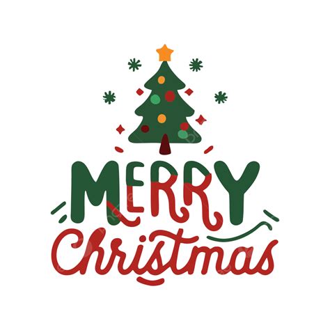 Merry Christmas Red Green Text Effect Lettering Vector Transparent