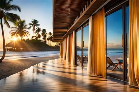 Premium AI Image | A house with a beach view