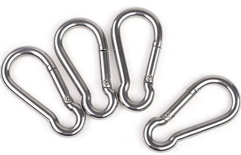 Faswin 3 Inch Stainless Steel Spring Snap Hook Carabiner Set Of 4