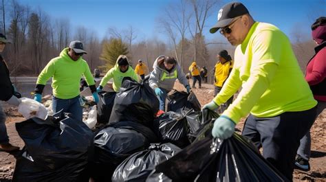 Premium AI Image Organizing A Community CleanUp For Environmental Health