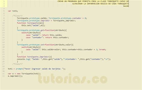 POO Javascript Clase Torniquete Tutorias Co