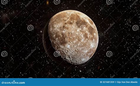 Ganymede Moon In Space Realistic Render Stock Illustration