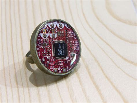 Computer Jewelry Nerdy Engagement Ring Recycled Computer Etsy Tech