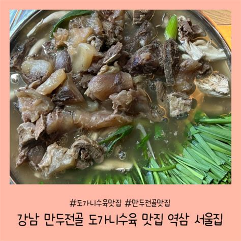 서울강남 강남 만두전골 도가니수육 맛집 역삼 서울집 네이버 블로그