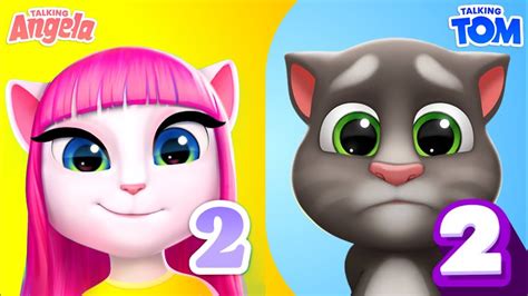 My Talking Tom 2 Vs My Talking Angela 2 New Gameplay Youtube