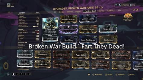 Warframe Broken War Build Fart They Dead Youtube