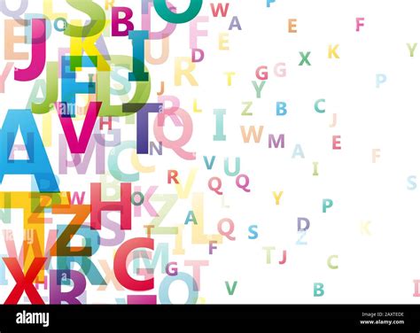 Vector Abstract Alphabet Background With Flying Letters Stock Vector