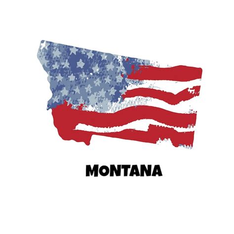 USA Staat Montana Amerikanische Flagge Aquarell Hintergrund Premium