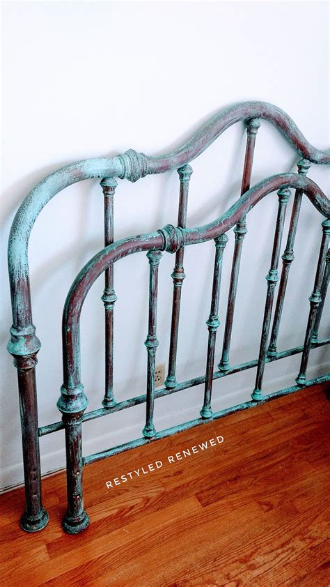 Copper And Patina Bed Painted Iron Beds Metallic Painted Furniture