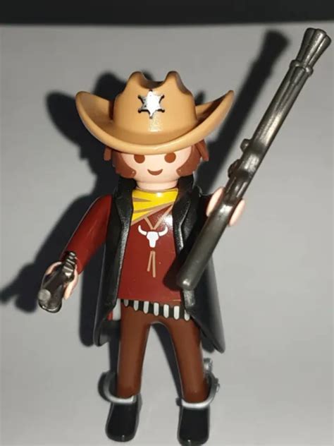 PLAYMOBIL WESTERN COWBOY Figur Pistole Gewehr Rar Alte Version 1994 EUR