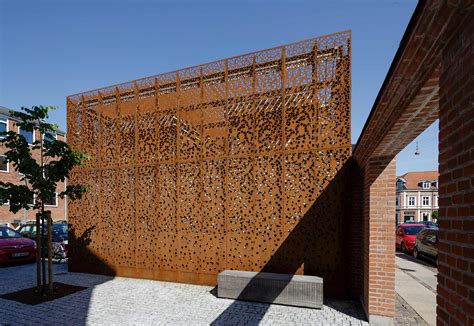 Building Perforated Decorative Panel Wall Cladding Corten Steel Facade ...