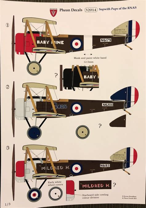 Pheon Decals 32014 132 Sopwith Pups Of The Rnas Large Scale Planes