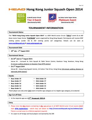 Fillable Online Oversea Entry Form Tournament Information Hong Kong