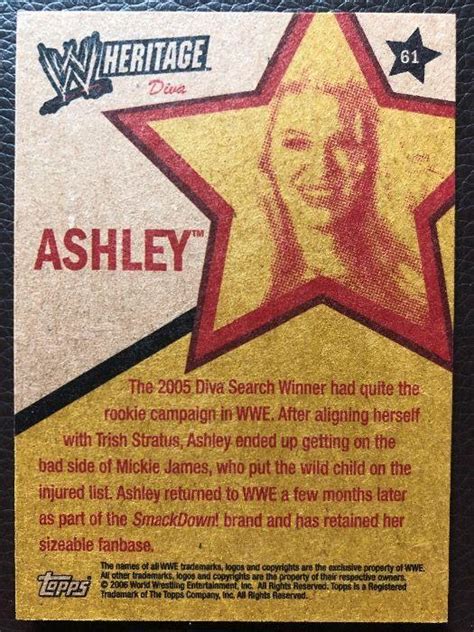 Wwe Heritage Ii Trading Card Ashley Massaro Hobbies Toys