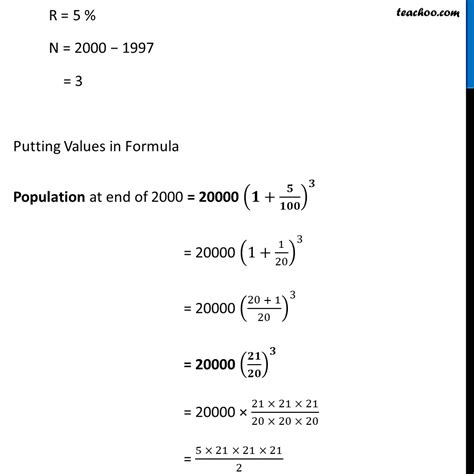 Example 9 The Population Of A City Was 20 000 In The Year 1997