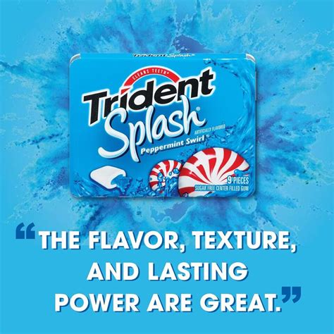 Trident Splash Peppermint Swirl Sugar Free Gum 10 Packs Of 9 Pieces