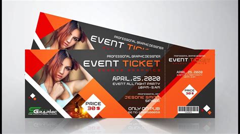 How To Design Event Ticket In Photoshop Cc Tutorial Event Tickets