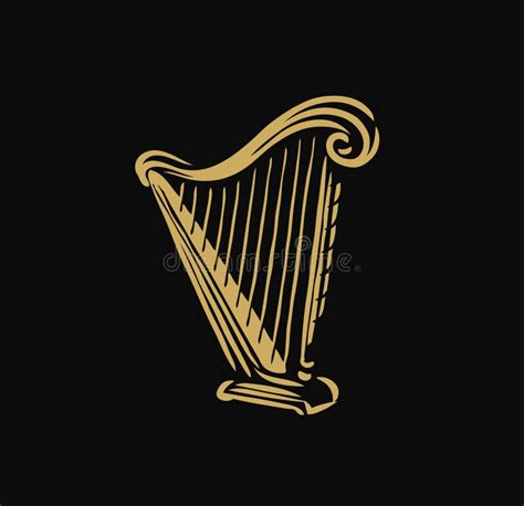 Musical Harp Lyre Symbol Or Logo Classical Music Concept Vector