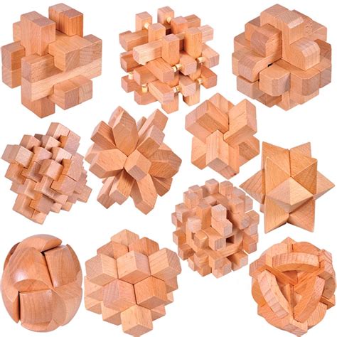 Cl Sico De Madera D Burr Iq Puzzle Rompecabezas Educativos