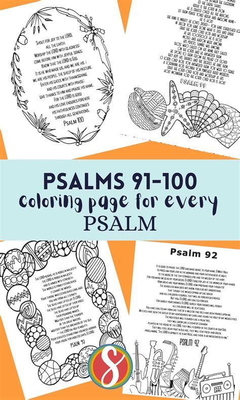 Psalms 91 100 Free Coloring Stevie Doodles