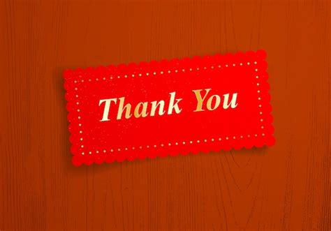 Premium Vector Paper Sheet Memo Thank You Words On It Over Wooden