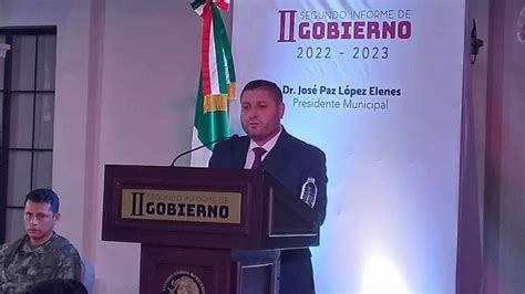 José Paz López Elenes presenta su Segundo Informe de Labores al frente