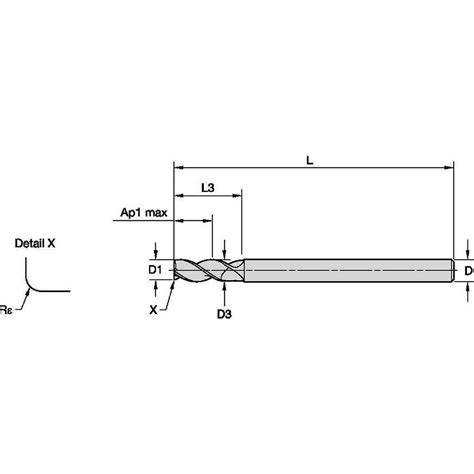 Widia Corner Radius End Mill 4 Mm Dia 8 00 Mm LOC 0 20 Mm Radius