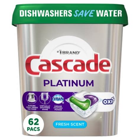 Cascade Platinum Oxi Fresh Actionpacs Scent Dishwasher Detergent Pods