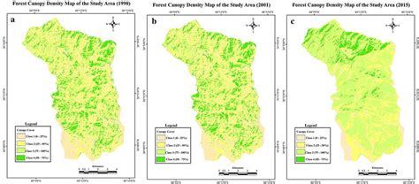 Forest Canopy Density Map For The Year A B And C