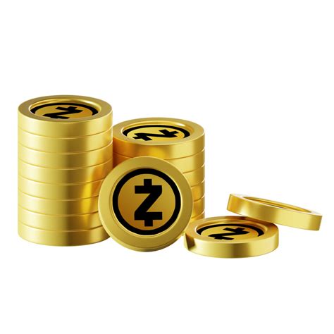 Zcash Zec Coin Stacks Cryptocurrency D Render Illustration Png