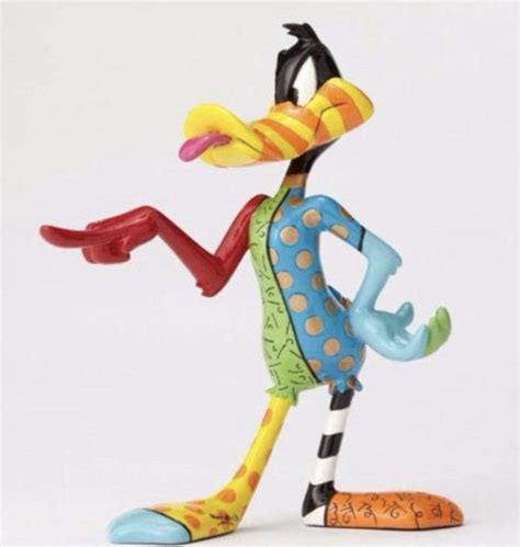 Romero Britto Looney Tunes Daffy Duck Pop Art Figurine Decoration