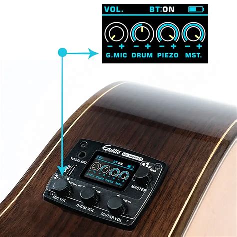 Captador Profissional De Guitarra Ac Stica Sintonizador Digital Lcd