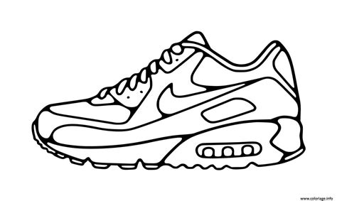 Coloriage Basket Nike Classique Dessin Basket à Imprimer