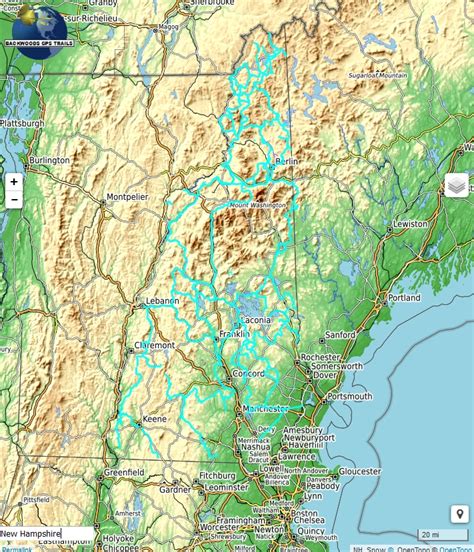 NH Snowmobile Trail Map for Garmin - Backwoods GPS Trails