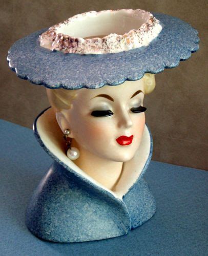 Vintage Napco Beautiful Lady Headvase Pearls Large Hat Japan