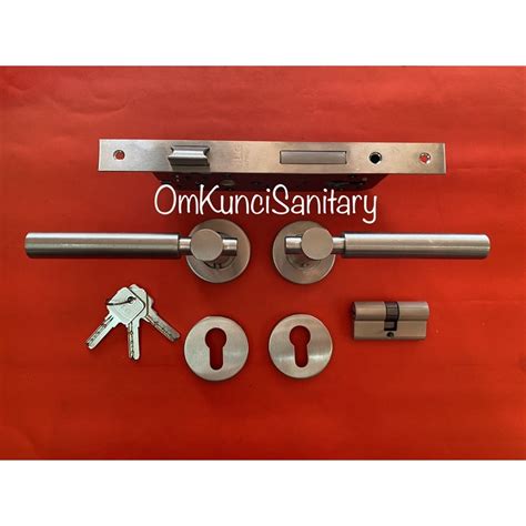 Jual Handle Pintu Roses Kunci Pintu Pisah Bulat Stainless Set Komplit