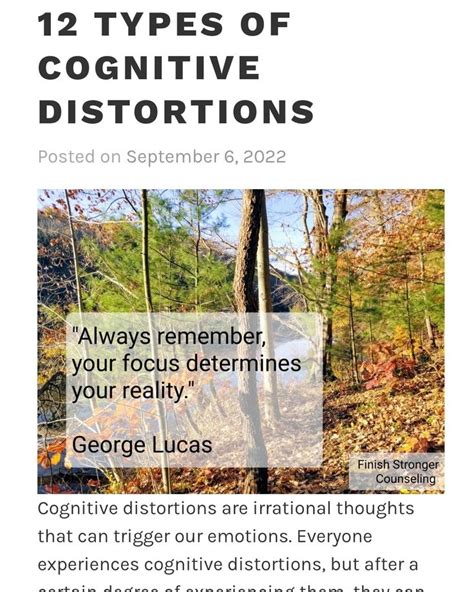 12 Types Of Cognitive Distortions