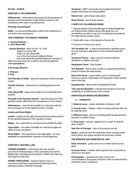 Ethics Lesson 2 6 Ge 108 Ethics Chapter 2 Utilitarianism